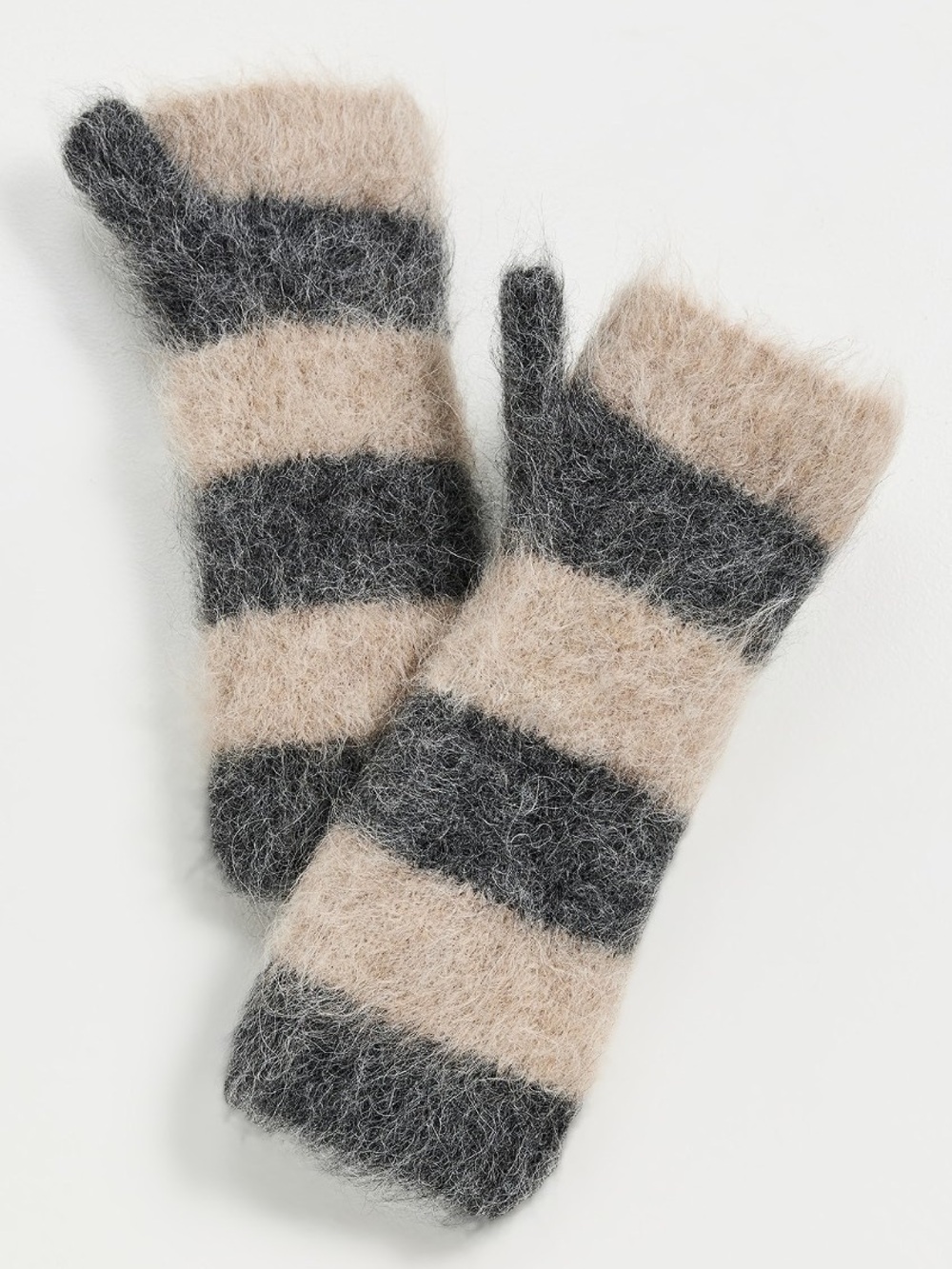 NWT Jocelyn Alpaca Knit Colorblock Fingerless Mitten